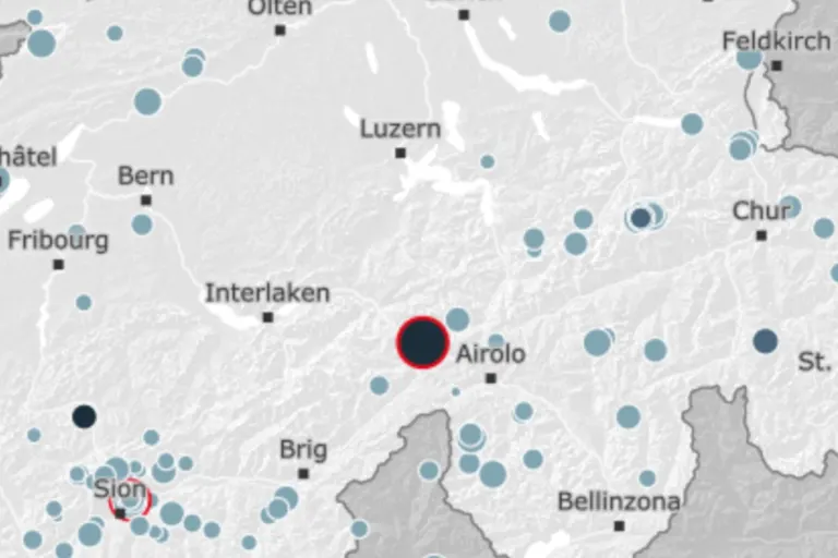 Erdbebenmeldung - Beben im Kanton Bern mit 4.1 auf der Richterskala