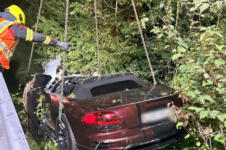 Unfall in Goldau SZ – Lenker stürzt in Bach