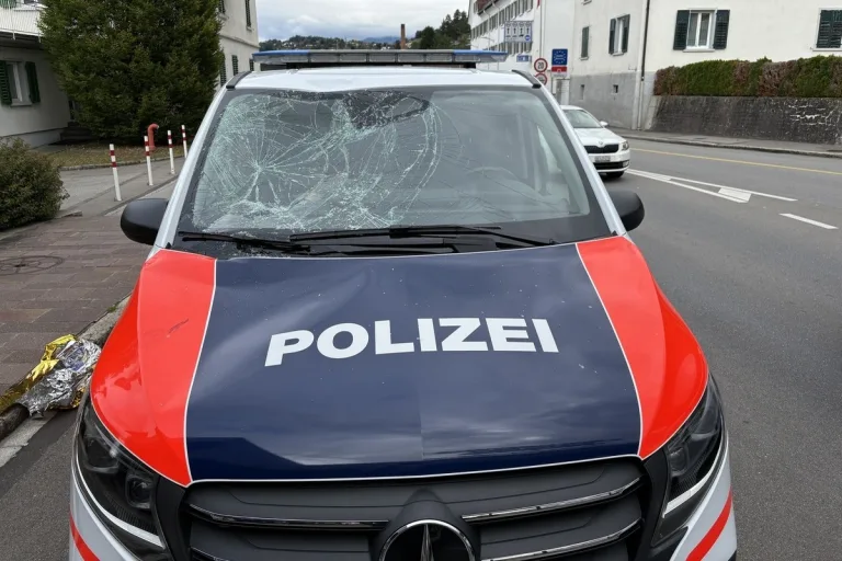 Schaanwald FL – Betrunkener flüchtet und springt auf Polizeiauto