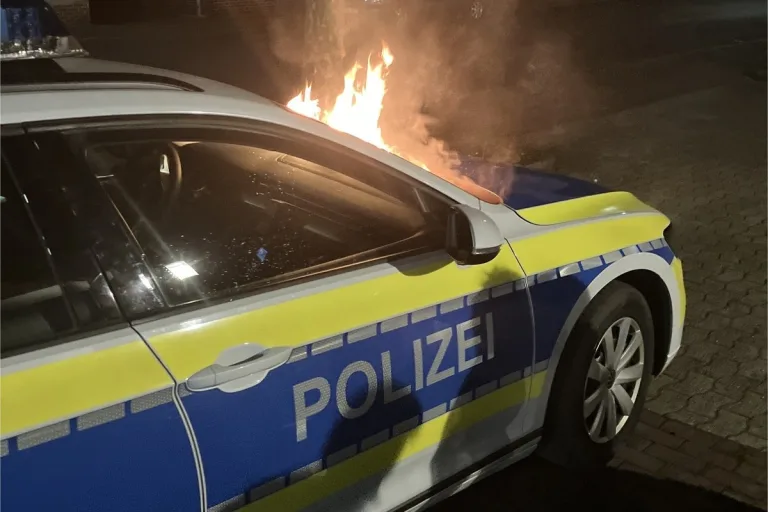 Bremervörde – Polizeistreifenwagen angezündet
