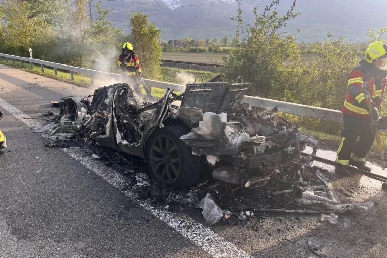Sargans SG - Auto brennt auf der A13 komplett aus - Fahrer stand unter Alkoholeinfluss