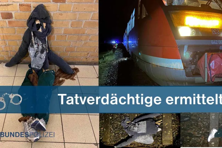 Marsberg - Zug überfährt menschenähnliche Puppe