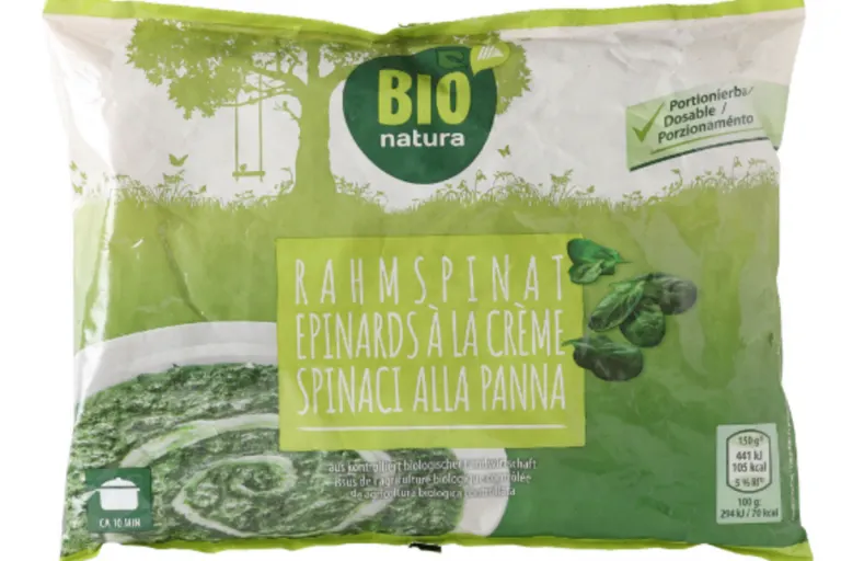 Rahmspinat Bio natura wird aufgrund von Salmonellen zurückgerufen
