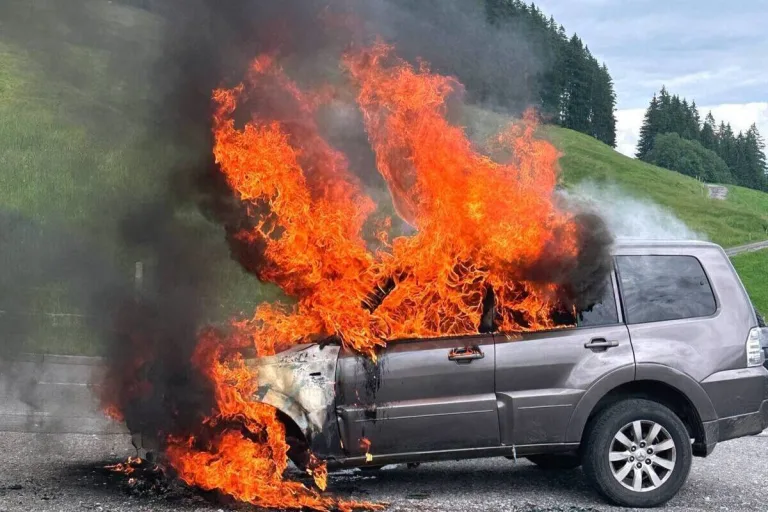 Hasle LU - Auto gerät während der Fahrt in Brand