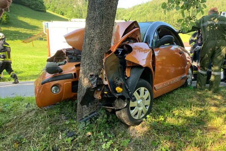 Kleinzell - Auto kracht frontal gegen Baum