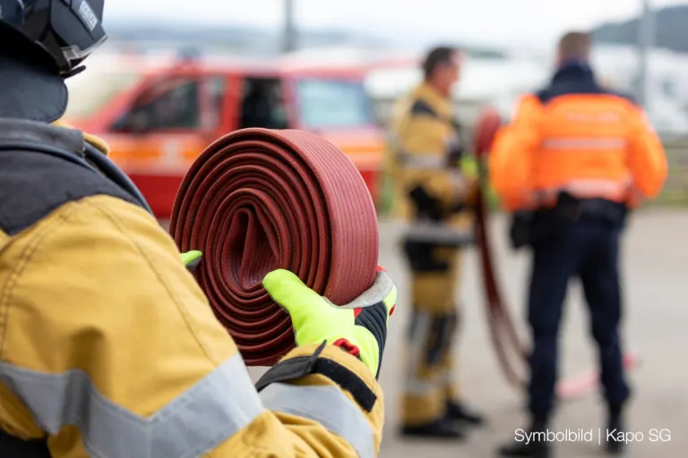 Kirchberg SG - Brand in Landwirtschaftsbetrieb