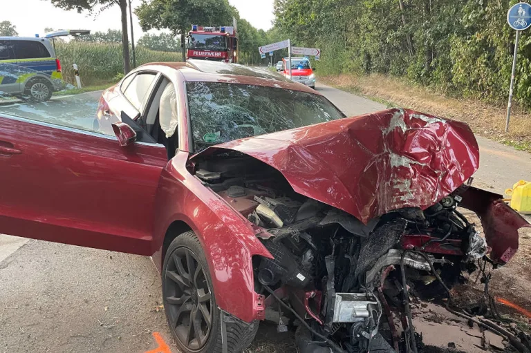 Goch – Frontal mit Audi in Baum gekracht – 2 Personen schwer verletzt