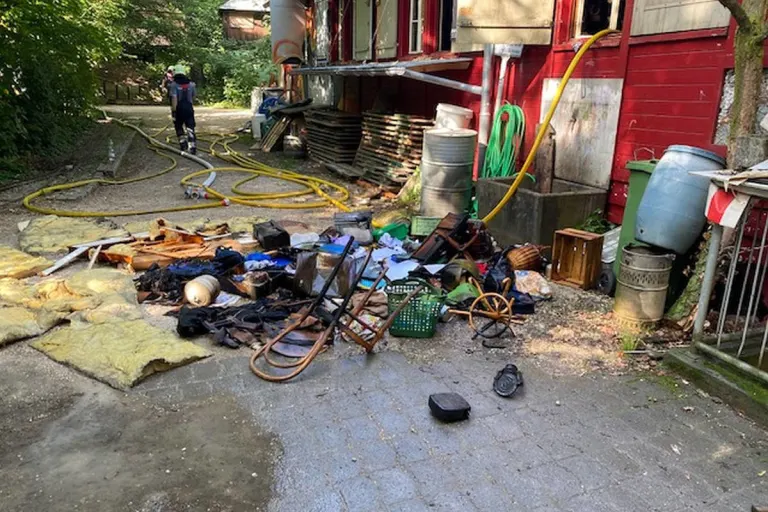 Muttenz BL – Brand einer Holzhütte erfordert Feuerwehreinsatz