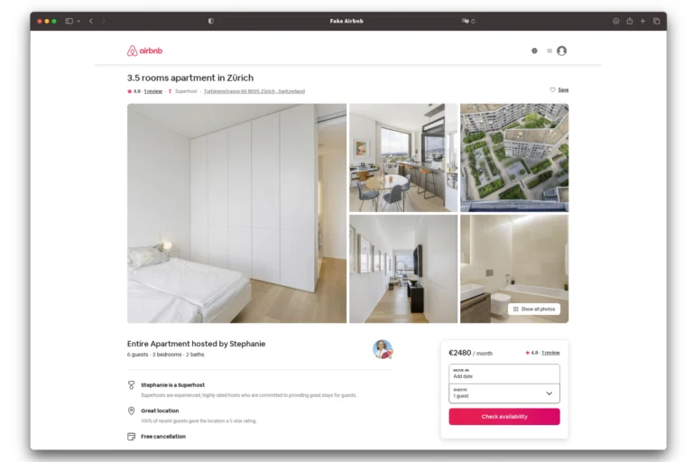 Cybercrime - Angebliche Wohnungsinserate auf gefälschten Airbnb-Plattformen
