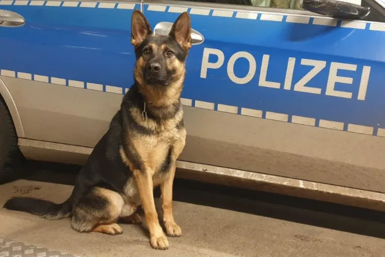 Hamburg - Polizeihund Whisper hilft Einbrecher festzunehmen 
