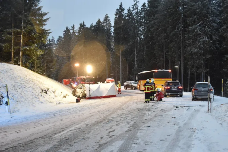 Lenzerheide GR – Autolenker bei schrecklichem Verkehrsunfall auf schneebedeckter Strasse verstorben