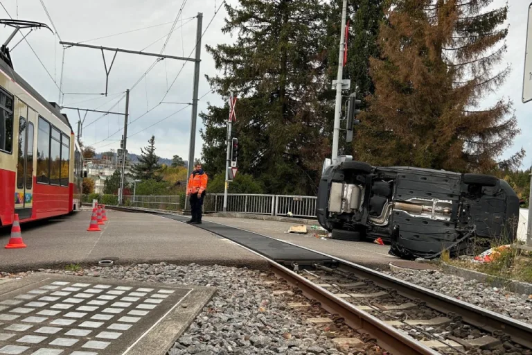 Zollikerberg ZG - Frau und Hund beim Unfall zwischen Auto und Bahn verletzt - Forchbahn Strecke gesperrt