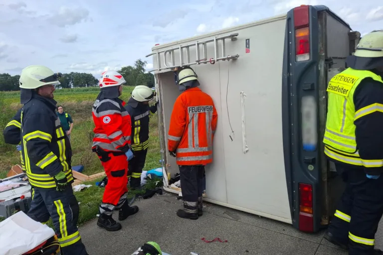 A1 Sittensen NI – Unfall von Wohnmobil durch geplatzten Reifen