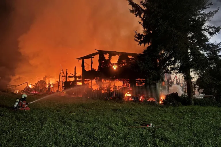 Höri ZH – Halle und Scheune bei Brand auf Gewerbeareal zerstört