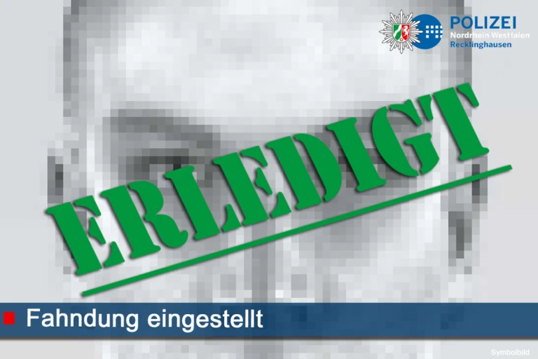 Bottrop NRW – Fahndung beendet – Gesuchter Tatverdächtiger festgenommen