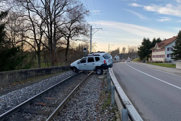 Wängi TG – Durch Hustenanfall mit Auto in Geleise gelandet