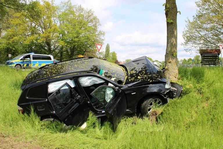 Preußisch Oldendorf - BMW kracht nach Abbiegevorgang gegen Baum