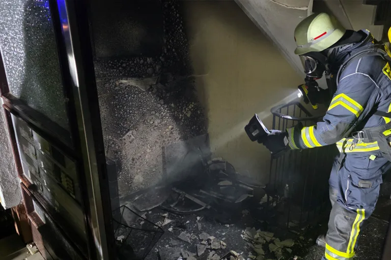 Celle NI – Brand im Mehrparteienhaus schneidet Fluchtweg ab