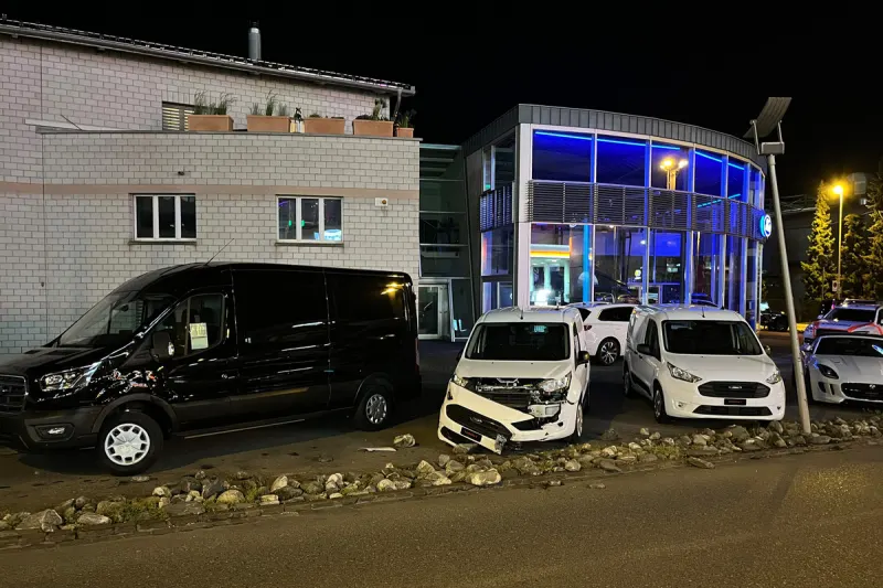 Frauenfeld TG - Fahrunfähig gegen parkierte Neuwagen geprallt 