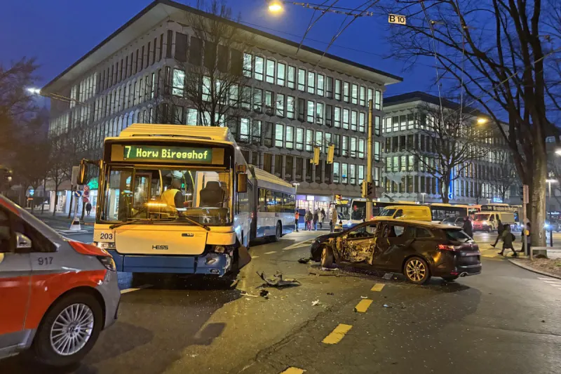 Luzern – Bus-Unfall legt Morgenverkehr lahm