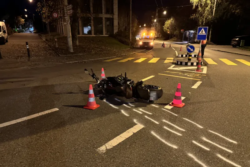St.Gallen – Motorradfahrer bei Selbstunfall mittelschwer verletzt