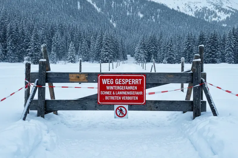 Bürgenberg NW – Wintersperre auf dem Felsenweg ab Dezember