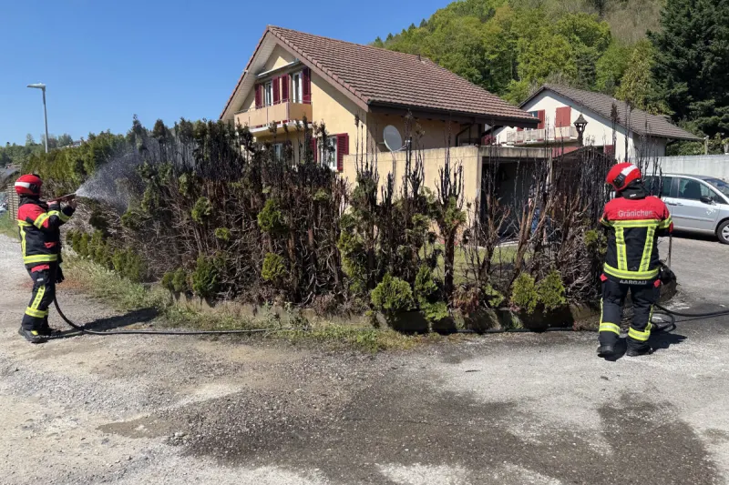 Gränichen AG – Hecken bei Abflammarbeiten in Brand geraten