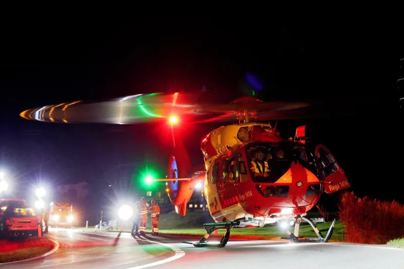 Oberägeri ZG – Rega-Einsatz nach Unfall beim Überholen