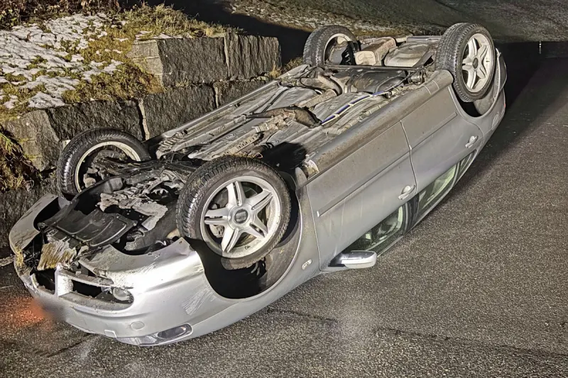 Schötz LU – Auto überschlägt sich bei Unfall