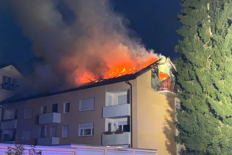 Meersburg BW – Großeinsatz bei Brand von Wohnung im Dachgeschoß