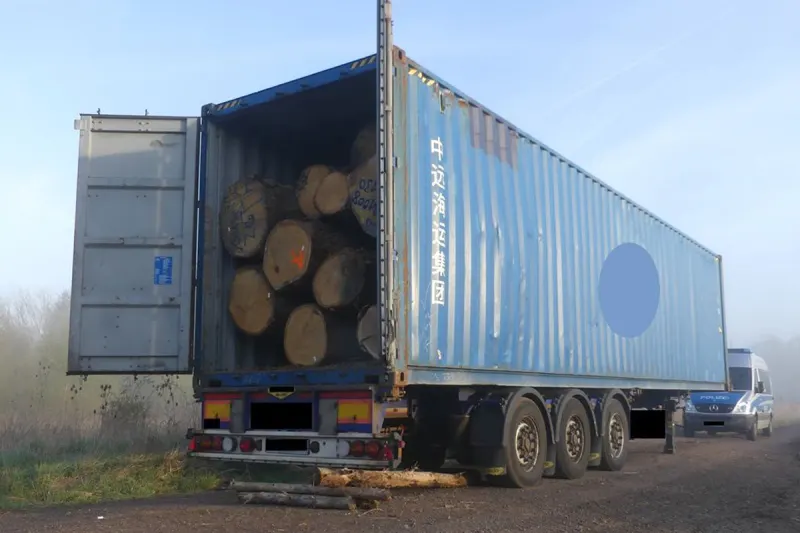 Alsfeld – Sattelzug mit Eichenholz zu schwer und falsch beladen