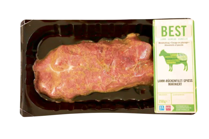 Öffentliche Warnung - Lamm-Rückenfilet-Spiess von Aldi Suisse mit falscher Etikette versehen 