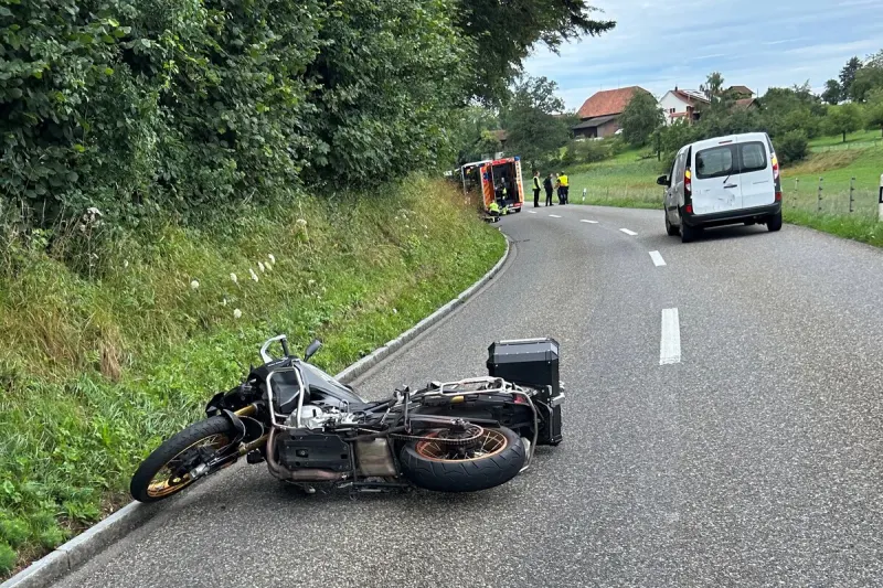 Braunau TG - Motorradfahrerin kollidiert mit Reh und verletzt sich schwer