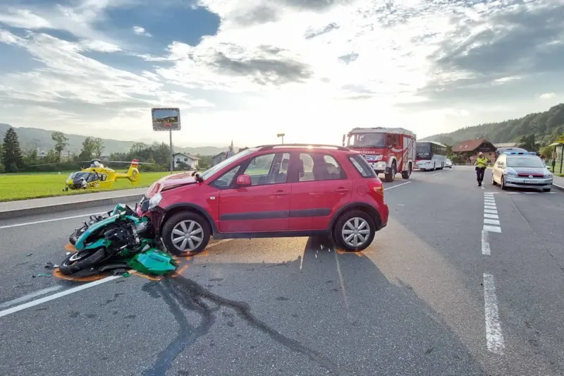 Thalgau – Motorrad beim Abbiegen übersehen
