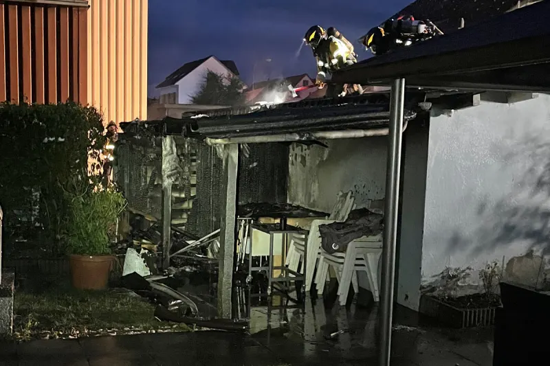 Kradolf TG - Gartenhaus in Brand 