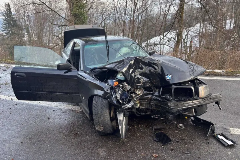 Leutwil AG – Junglenker prallt bei Unfall gegen Baum