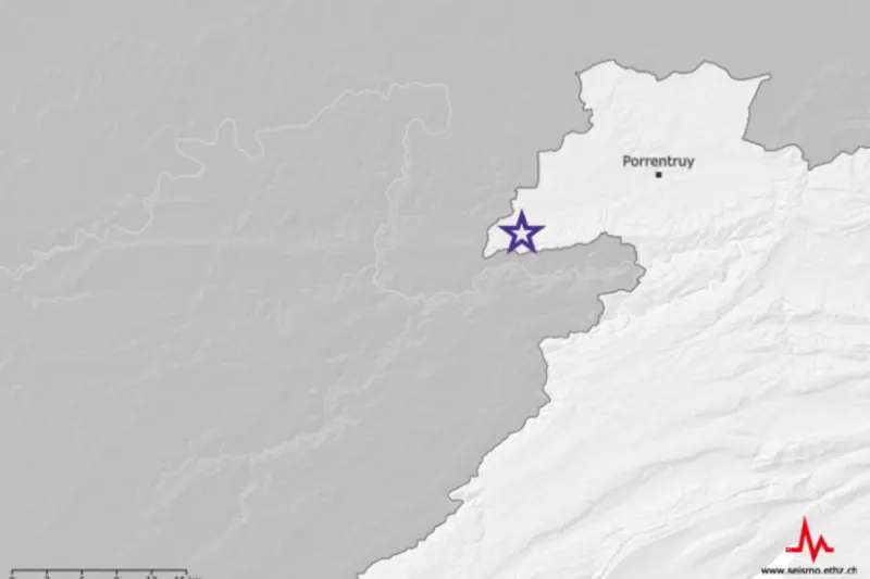 Erdbebenmeldung - Beben bei Porrentruy JU mit 3.3 auf der Richterskala registriert