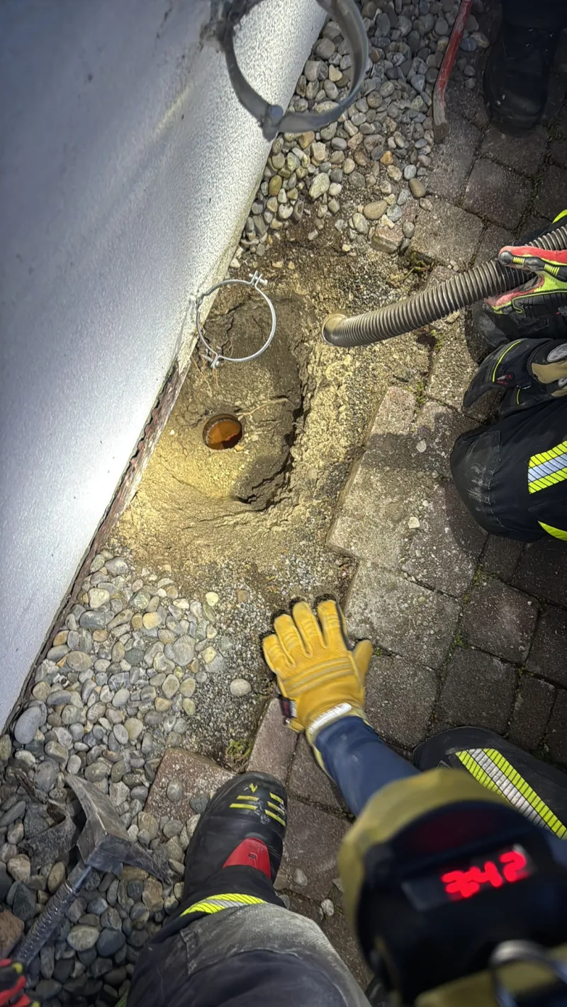 Allensbach – Feuerwehr rettet Marder aus Regenwasserrohr