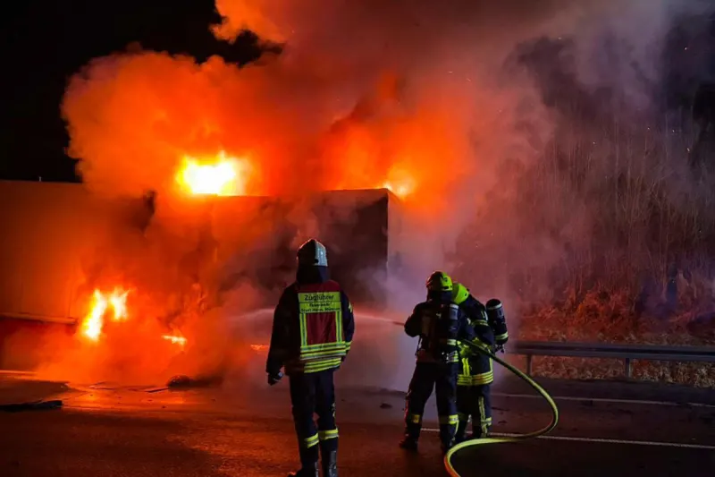 A7 Hann. Münden – LKW-Auflieger mit Bananen brennt