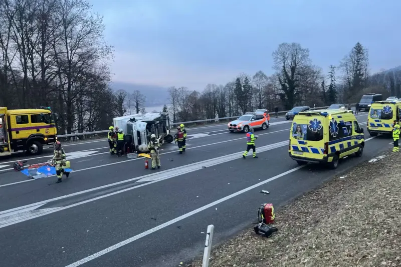 A8 Bönigen BE – Unfall zwischen Auto und Wohnmobil