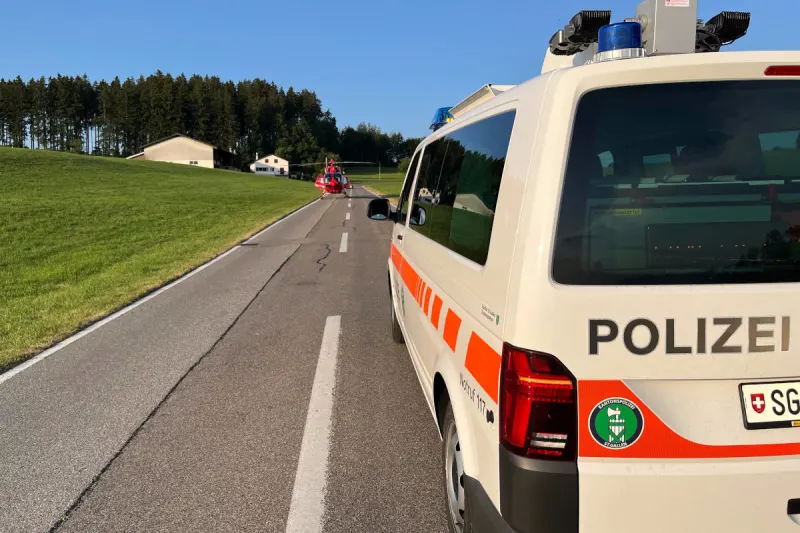 Andwil SG – Motorradfahrer nach Sturz unbestimmt verletzt ins Spital geflogen