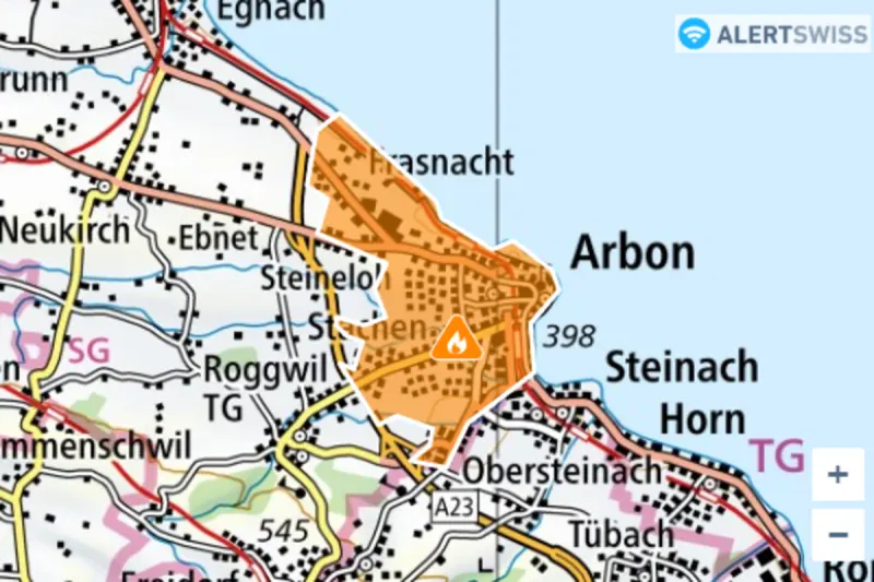 Brand in Arbon TG – Feuerwehr im Einsatz
