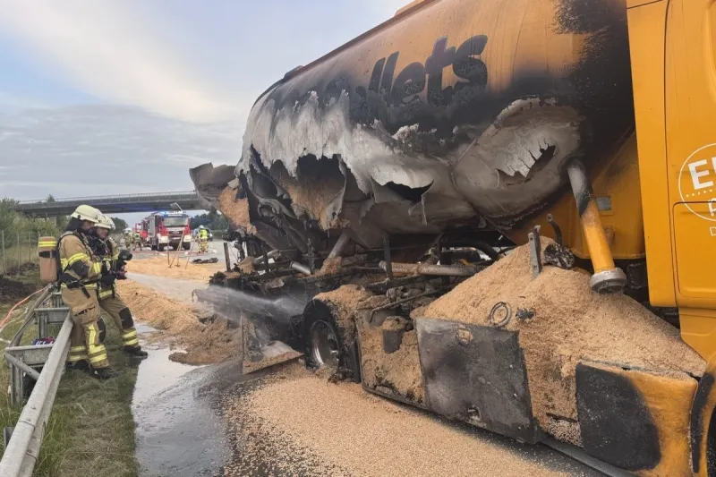A7/Bad Bramstedt – Großeinsatz wegen LKW-Brand 