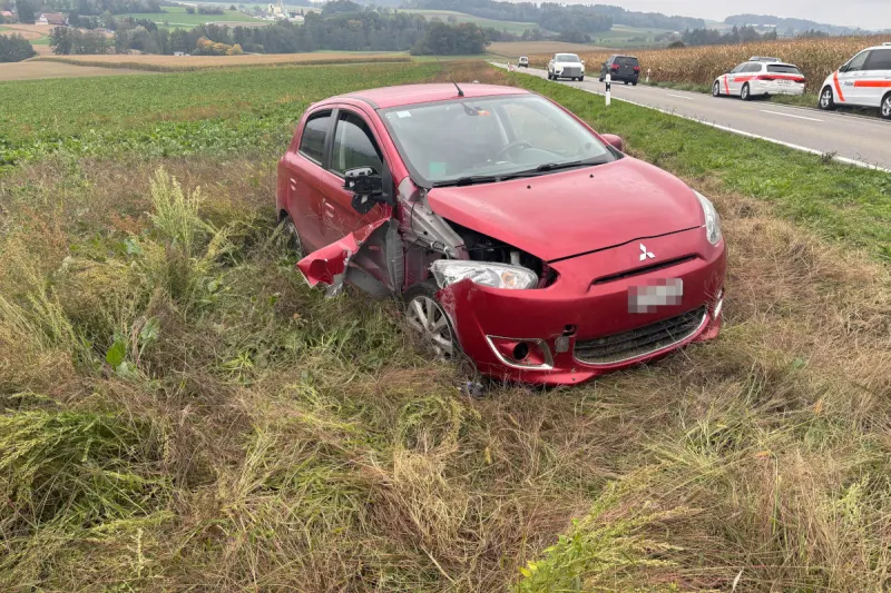 Herdern TG – Lenker landet nach Unfall im Feld