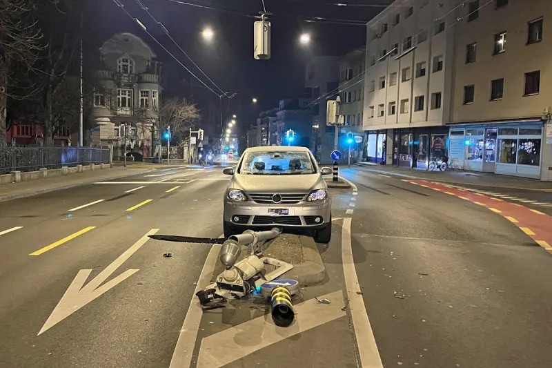 Luzern – Lenkerin prallt bei Unfall gegen Lichtsignalpfosten
