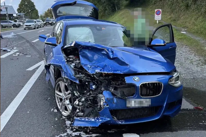 A8 Krattigen BE  – Unfall mit drei Verletzten