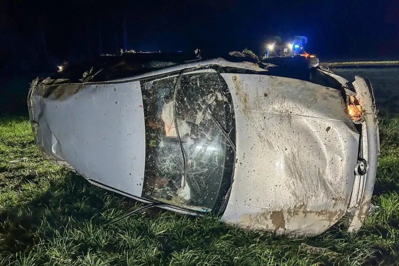 Middes FR – Auto überschlägt sich bei schwerem Unfall 