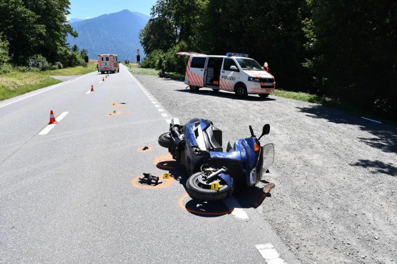 Chur GR – Seitlich/frontale Kollision zwischen zwei Motorradfahrern