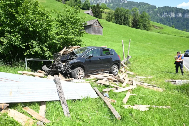  Verkehrsunfall in Stein SG - 71-Jähriger nickt ein - Totalschaden!