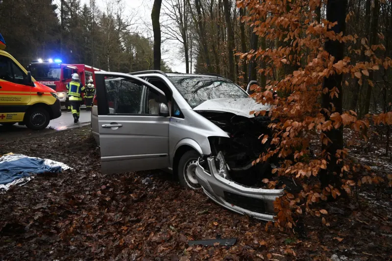 Unfall bei Soltau - Zwei Schwerverletzte nach Baumkollision